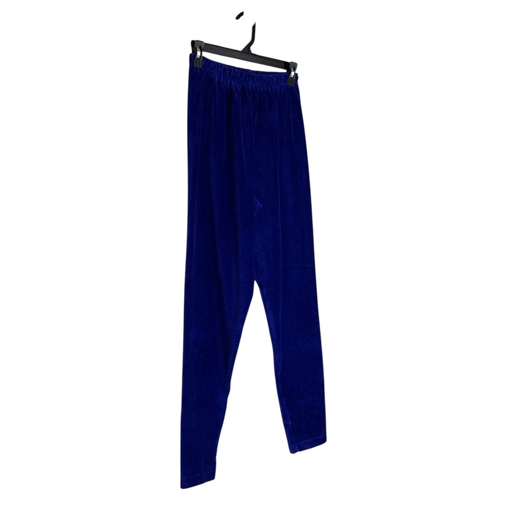 Jones New York Sport Velvet Pants Women Large Blue Elastic Waist Slim Velour‎ L - Picture 4 of 11